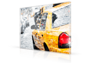 Mosaique photo plexiglas taxi petit