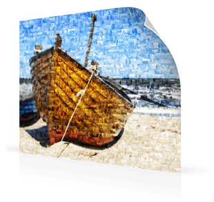 Mosaique photo poster bateau