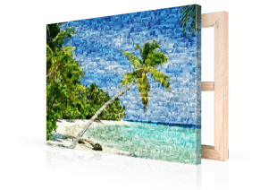 Photo mosaique toile plage petite