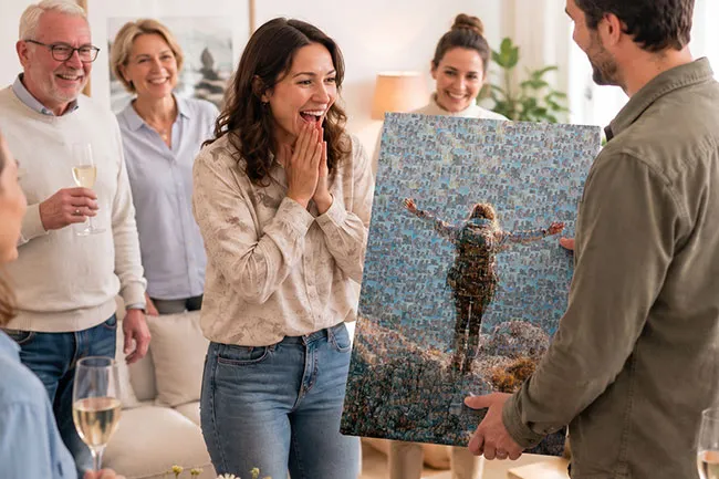 mosaique photo produits toile