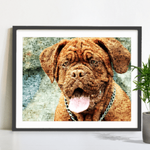 mosaique photo tableau chien