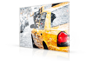 Mosaique photo plexiglas taxi petit